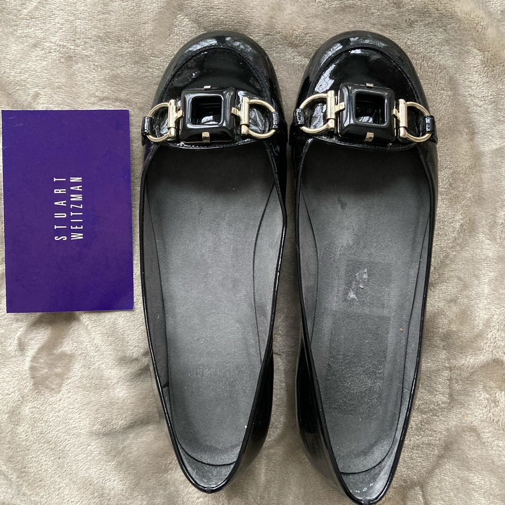 Stewart Weitzman Black Patent Leather Loafer Size6
